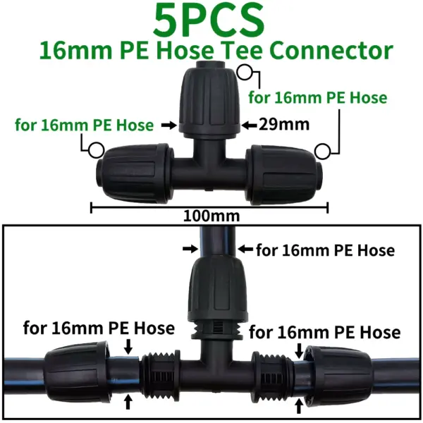 16mm PE Pipe Connector Splitter Tee Coupling - Image 12