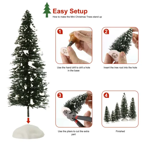 Miniature Snowy Pine Trees - 20 Pack - Image 4