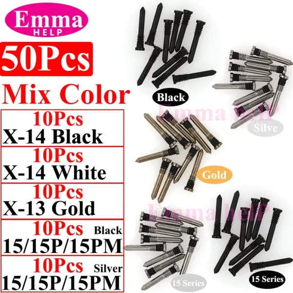50Pcs iPhone Bottom Dock Repair Screws for Models 7-15 - Image 2
