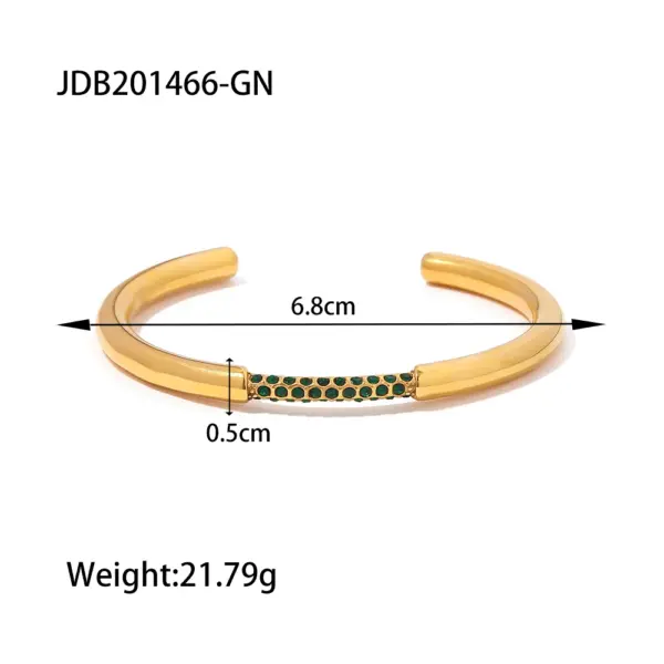 Trendy Stainless Steel Geometric Bangle Bracelet - Image 13