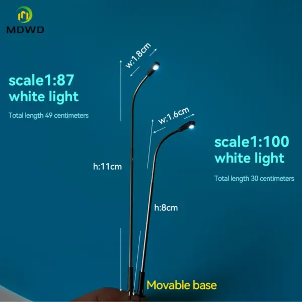 10pcs HO Scale 3V LED Street Lights - Image 2