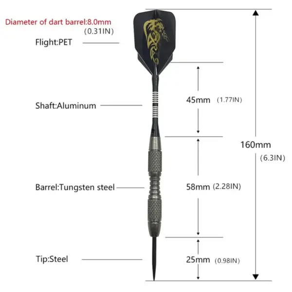 3pcs 20g High Quality Tungsten Steel Darts Set - Image 2