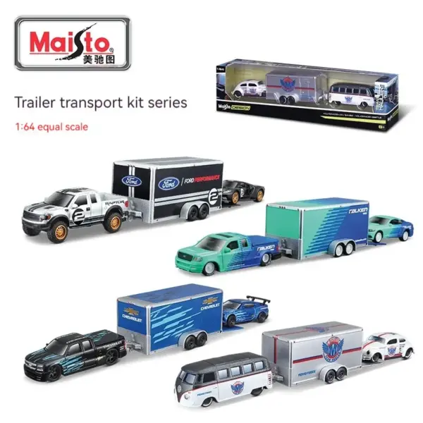 Maisto 1:64 Ford Dodge Chevrolet Trailer Model - Image 2