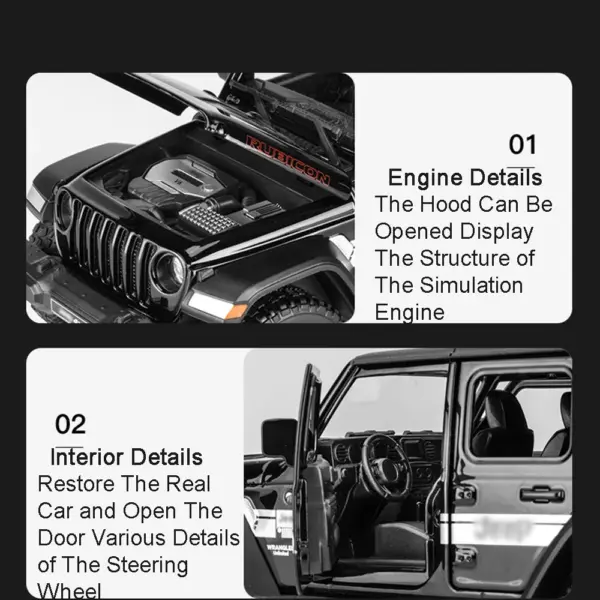 1:22 Scale Diecast Wrangler SUV Model Toy - Image 5