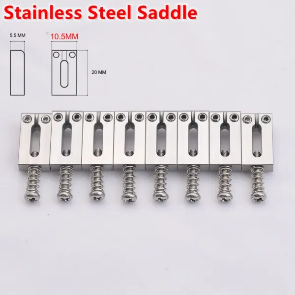 Brass and Stainless Steel Guitar Bridge Set - Image 21