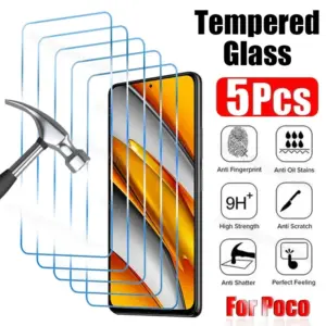 5PCS Tempered Glass Screen Protectors for Poco