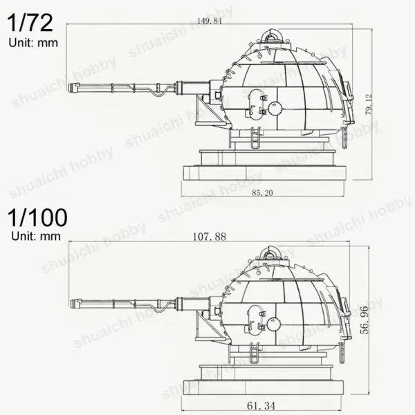 1/72 Scale Russian AK-130 Gun Turret Model - Image 4