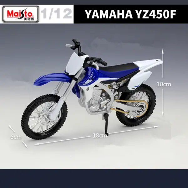 Maisto 1:12 Yamaha YZ450F Diecast Model Motorcycle - Image 4