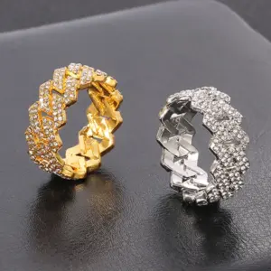 Gold Plated Iced Out Cuban Link Ring