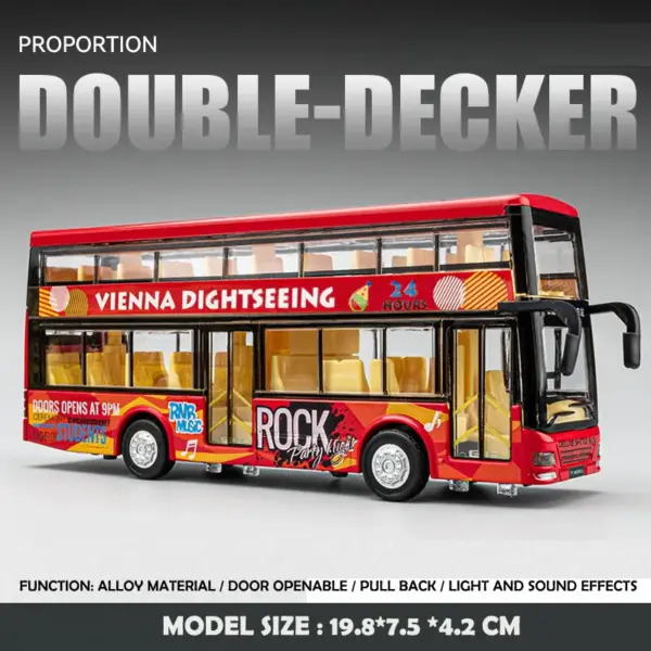 Alloy 1/36 Scale Double-Deck Bus Model - Image 8