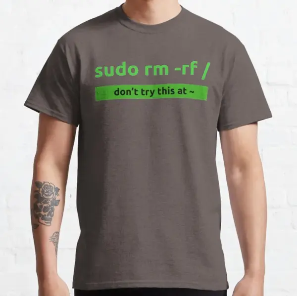 Funny Linux Sudo rm -rf T-Shirt for Men - Image 4