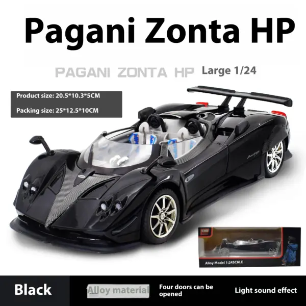 1:24 Pagani Zonda HP Barchetta Diecast Model - Image 12