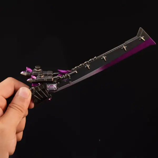 Purple Flame Metal Sword Model Keychain - Image 4