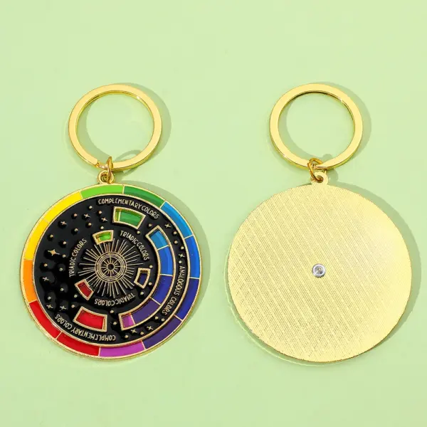 Antique Finish Color Wheel Keychain for Artists - Image 4