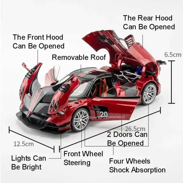 1:18 Pagani Huayra Roadster BC Diecast Model Car - Image 2