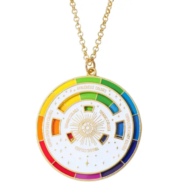 Antique Finish Color Wheel Keychain for Artists - Image 7