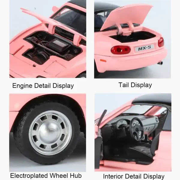 1:24 Mazda MX-5 Model Car Alloy with Sound - Image 3