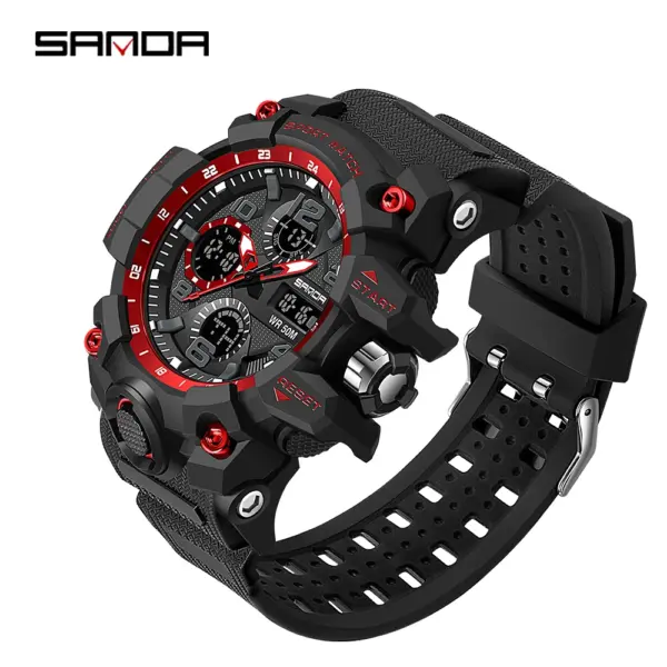 SANDA 6021 Men's Waterproof Dual Display Watch - Image 8