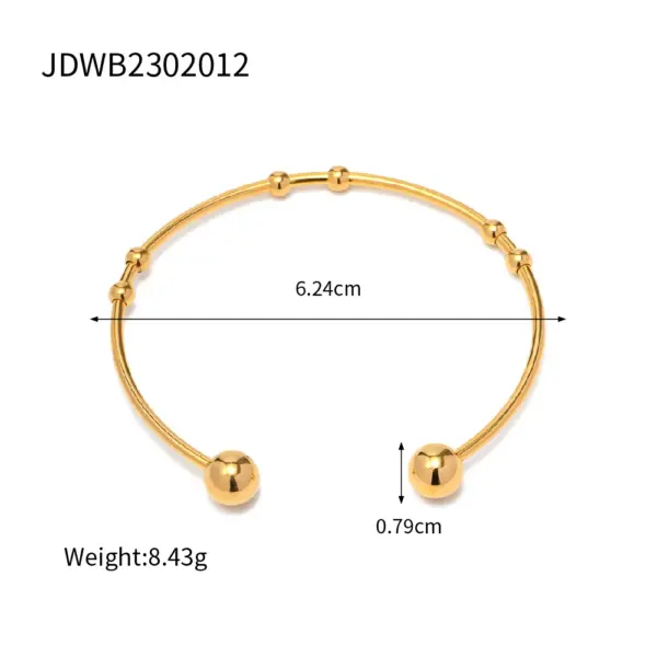 Trendy Stainless Steel Geometric Bangle Bracelet - Image 24
