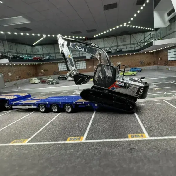 1:76 Scale Diecast JCB Excavator & Scania Trailer - Image 3