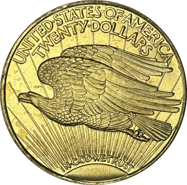 20 Twenty Coin Saint Gaudens Commemorative Replica - Image 2