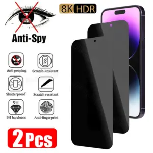 2PCS Anti-Spy Privacy Glass for iPhone Models