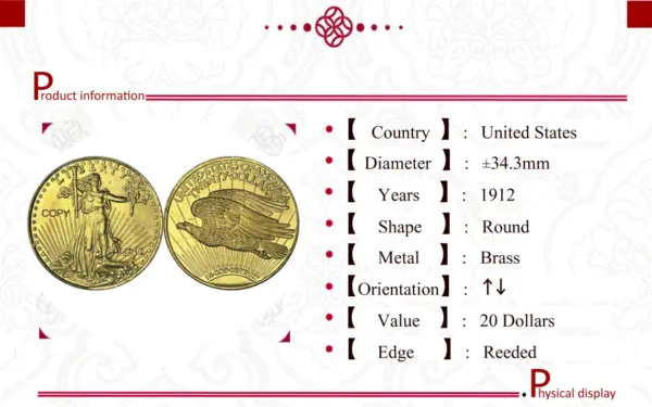 Saint Gaudens Double Eagle Commemorative Coin - Image 6