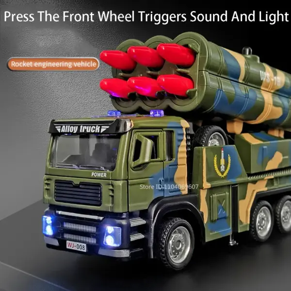 1:32 Scale Metal Rocket Launcher Model Car - Image 3