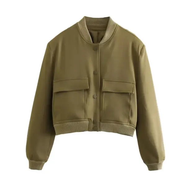 Willshela Women's V-Neck Bomber Jacket - Image 11