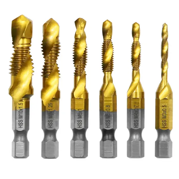 6pcs M3-M10 Titanium Plated Taps Set - Image 6