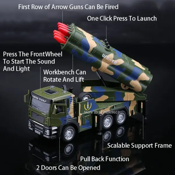 1:32 Scale Metal Rocket Launcher Model Car - Image 2