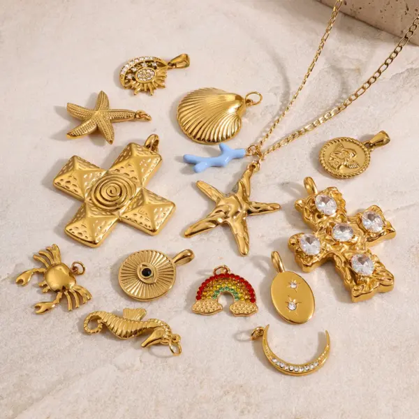 Stainless Steel Sea Shell Starfish Charms - Image 4