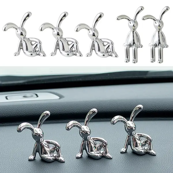 Silver Bunny Decorative Ornament for Home Decor - Image 3