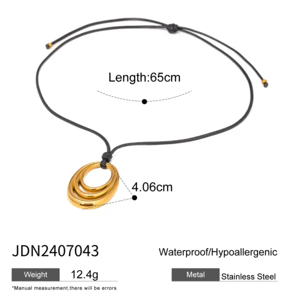 Geometric Stainless Steel Pendant Necklace - Image 8