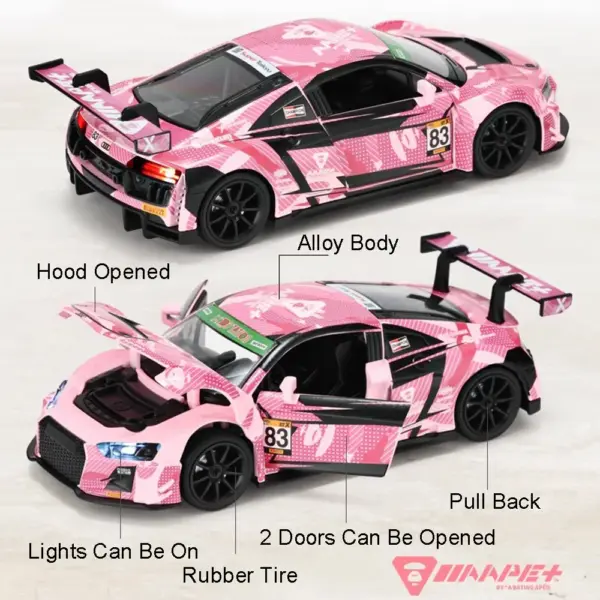 1:32 Audi R8 Bentley GT3 Diecast Model Car - Image 2