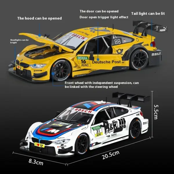 1:24 BMW M4 DTM Metal Diecast Car Model - Image 2