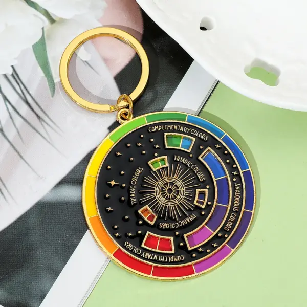 Antique Finish Color Wheel Keychain for Artists - Image 5