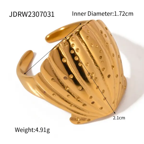 Textured Stainless Steel Stud Earrings for Summer - Image 16