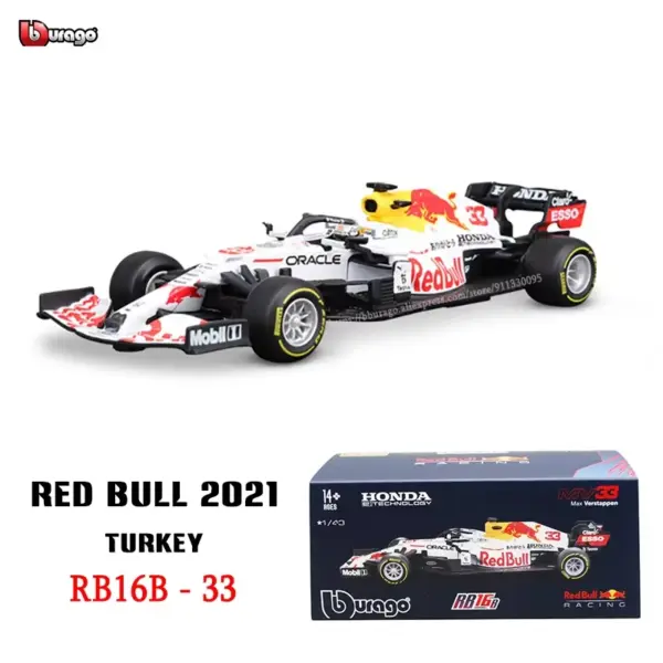 Bburago 1:43 RB16b Red Bull F1 Model Car - Image 2