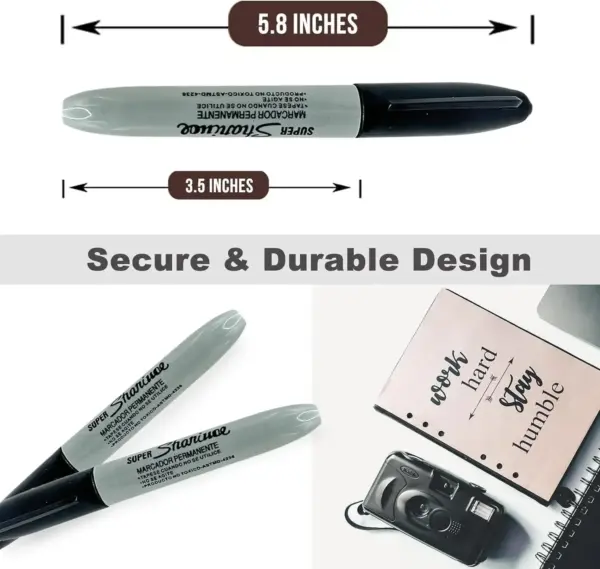 Discreet Black Marker Pen with Hidden Storage - Image 3