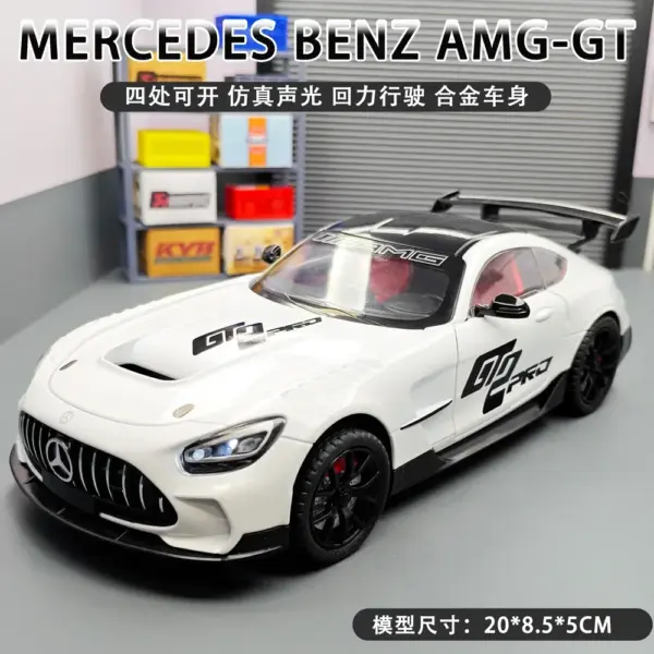 1:24 Mercedes-Benz AMG-GT Diecast Model Car - Image 6