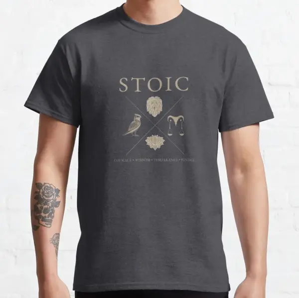 Courage Wisdom Justice Stoicism Graphic Tee - Image 10