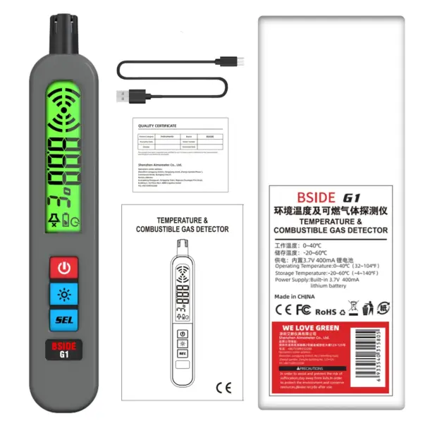 Portable Multifunctional Gas Detector with LCD Screen - Image 5