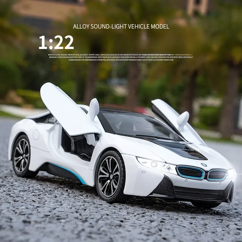 1/22 BMW I8 Sport Car Model with Lights 3 1/22 BMW I8 Sport Car Model with Lights - Image 3