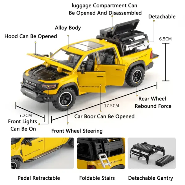 1/32 Dodge RAM MAMMOTH Diecast Pickup Model - Image 2