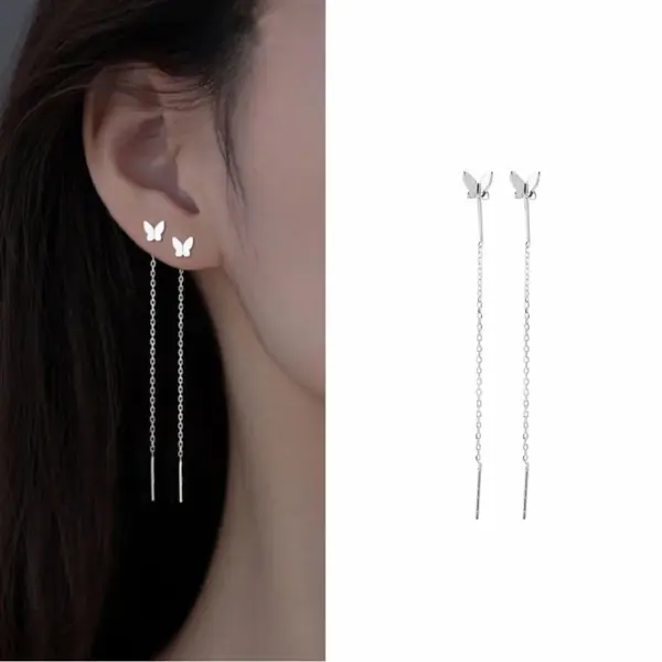 Vintage Butterfly Dangle Earrings for Women - Image 9