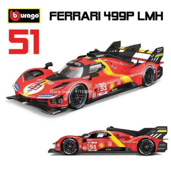 Bburago 1:18 Ferrari 499P LMH Diecast Model - Image 8