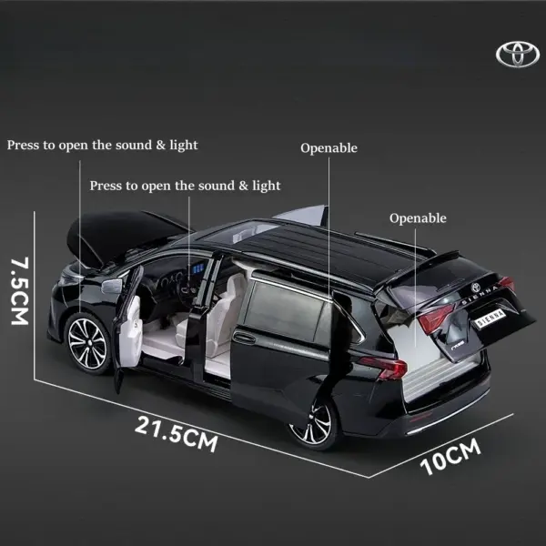 1/24 Toyota Sienna Diecast Van Model - Image 3