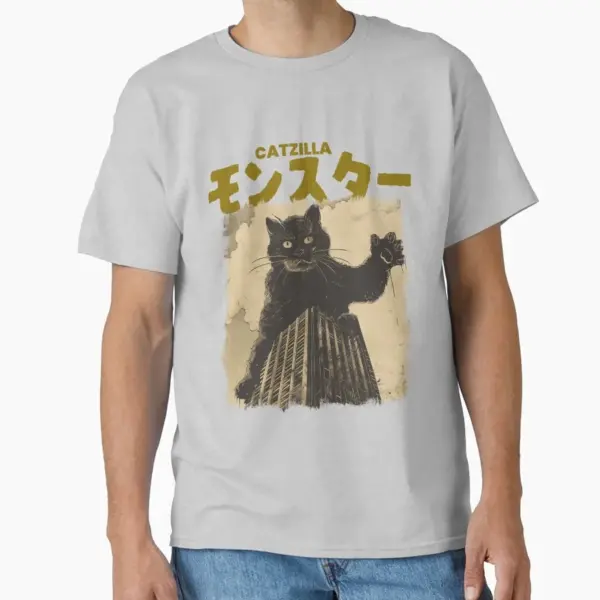 Funny Cat Catzilla Printed T-Shirt for Men - Image 9