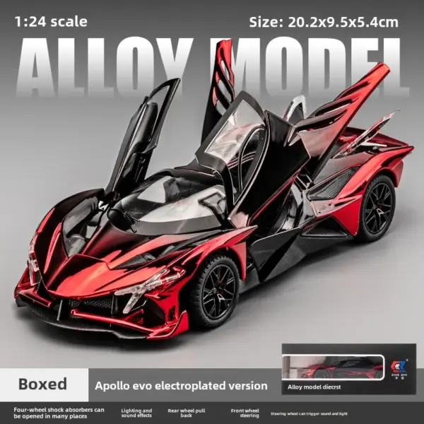 1/24 Scale Alloy Apollo EVO Super Car Model - Image 8
